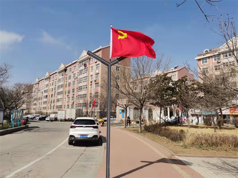 青島萊西水集街道黨旗飄揚(yáng) 抗疫“集結(jié)號(hào)”吹響