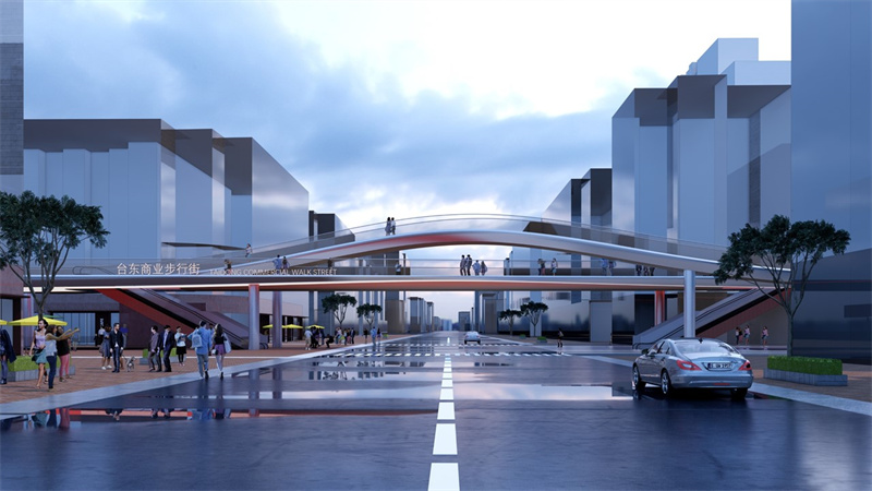 青島市北區(qū)臺東三路過街天橋將“變臉”成景觀 已啟動重建